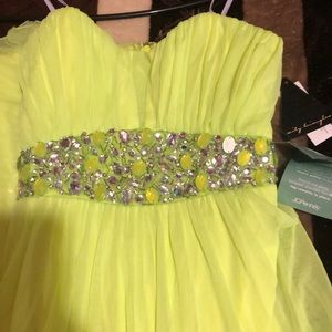 Long neon green dress